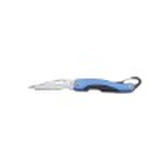 Folding blade knife with carabiner