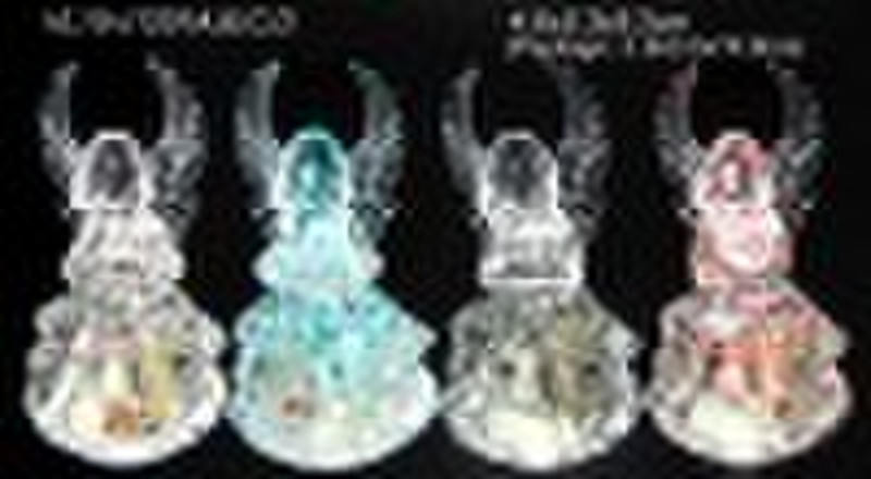 acrylic Christmas led lamp in  angel design 4 asst