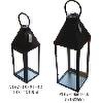 Metal Lantern in rusty finish 2asst