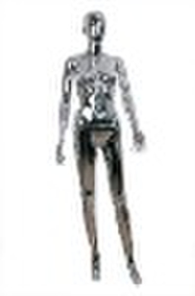 Silver plated female mannequin