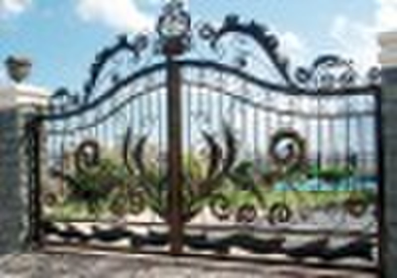 wrought iron fence, iron gate