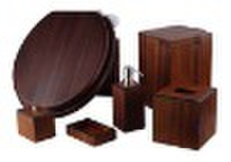 6 pcs wooden bathroom accessory set