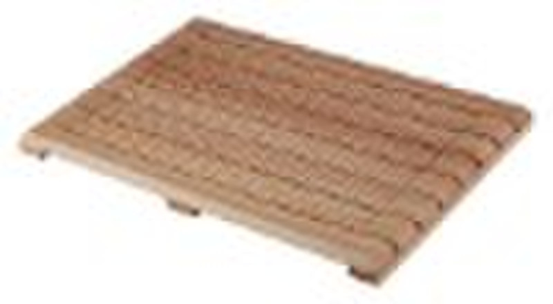 rectangle wooden bath mat