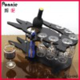 Bar Setting Ponnie Wooden Mini Counter for wine ra