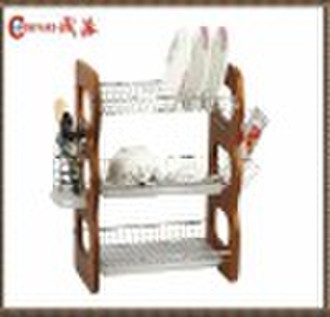 Wooden dish rack holder