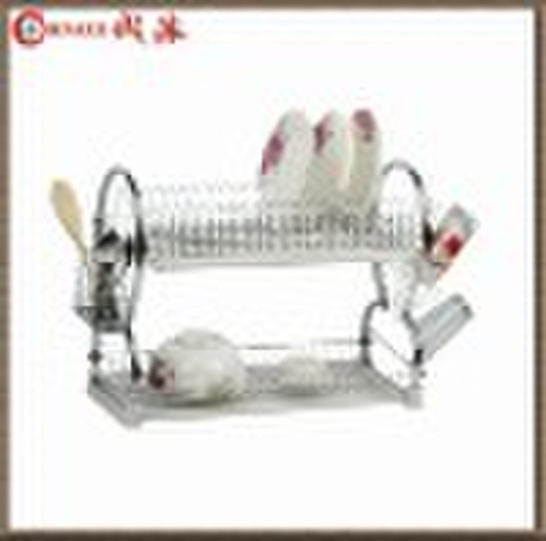 Dual tier tube dish rack