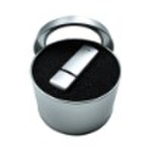 USB round tin box pvc window