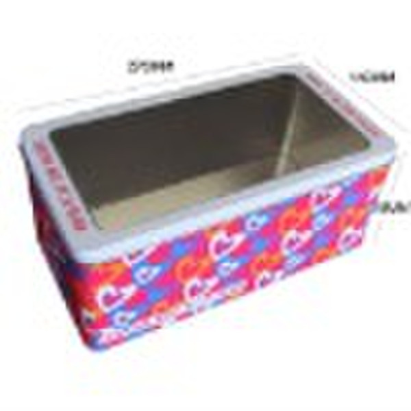 Rectangular tin box for gift packaging