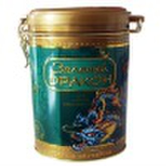 Oval shape TEA Tin Can with clasp opening