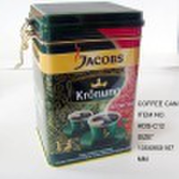 Coffee or tea tin box with airtight lid