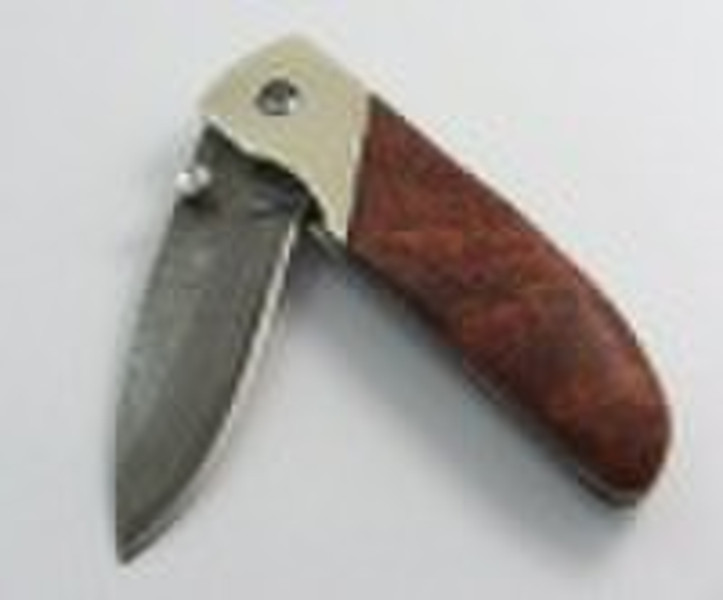 Damascus camping knife