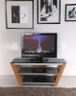 Wood and glass TV stand