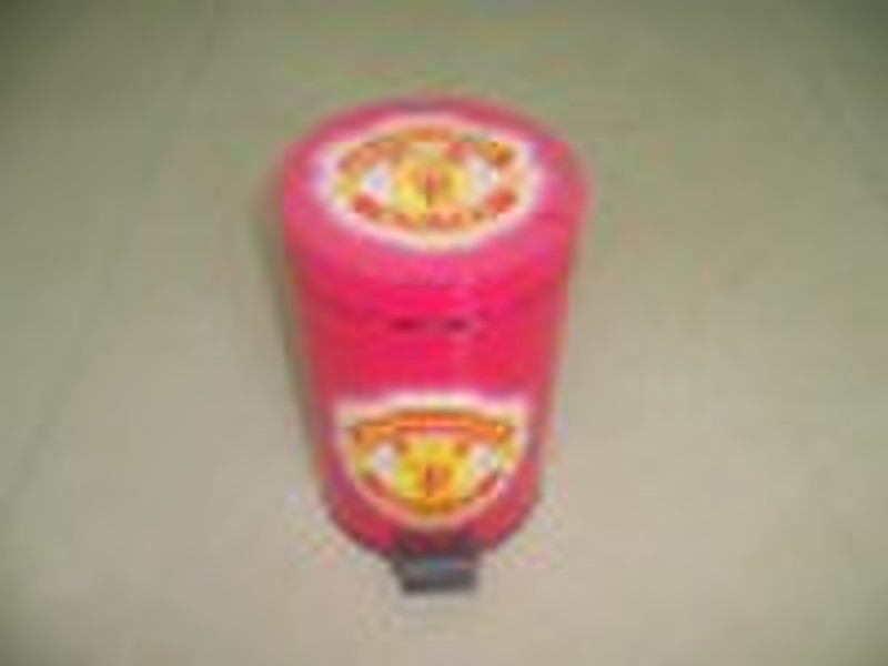 Cylinder stainless pedal trash can