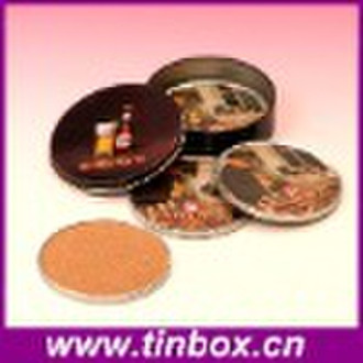 tin case  with coaster