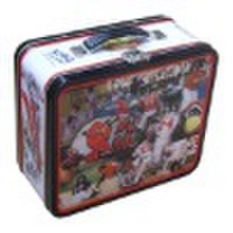 Lunch tin box with handle