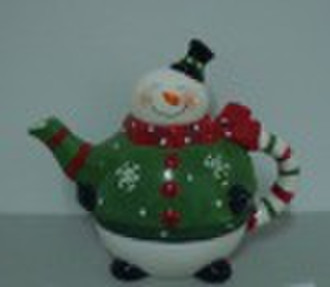 ceramic christmas tea pot