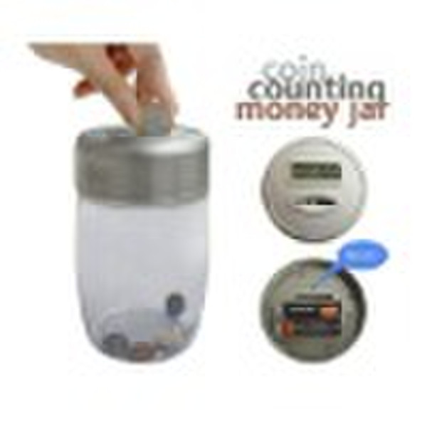 Electroinic coin counting money jar