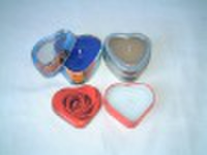 Heart shap candle tin