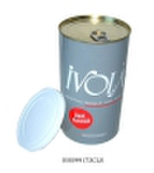 Round tin (tin can, tin box)