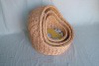 2010 China wicker pet basket  set 3 with cotton cu