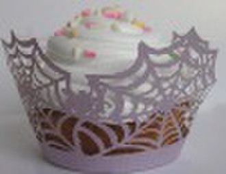 light purple cobweb   cupcake wrapper