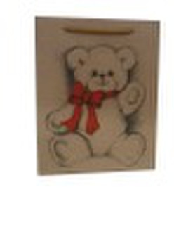 TEDDY BEAR WITH A BOW KRAFT PAPER BAG