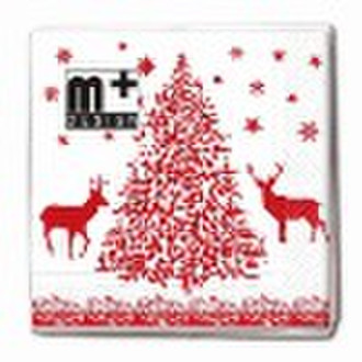 christmas napkin, printed color napkin, serviette