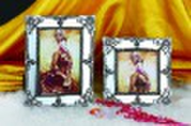 Mirror Photo Frame - Zinc Alloy Metal Frame with c