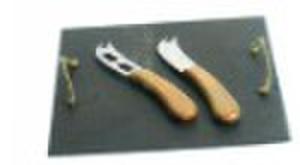 natural slate serving food plate