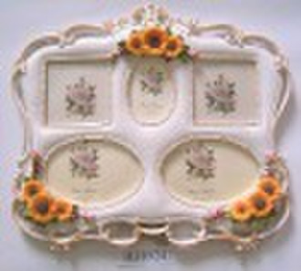 5 Photoes resin frame with sunflowers