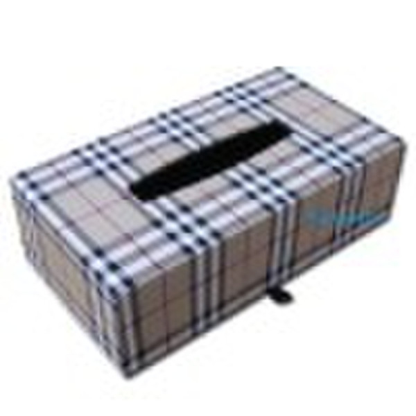 Checker Pattern Faux Leather Napkin Case