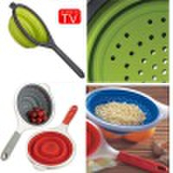 folding silicone colander