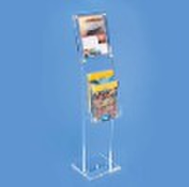 Acrylic catalog rack with three pockets