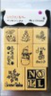 Christmas Xmas wood stamp set / rubber stamp set