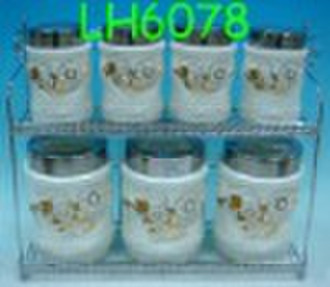 7 pcs of ceramic airtight canisters