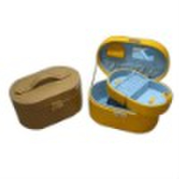 yellow cosmetic box with mirror