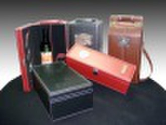 rotem Leder Wein-Box