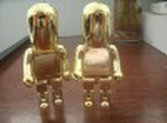 New golden And silvery Robot USB flash drive 1--16