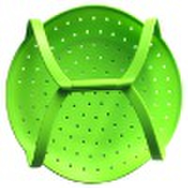 fashionable silicone steamer with 2 clip handles
