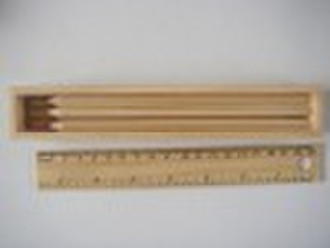 7inch 6pcs natural colour pencil with wooden box,