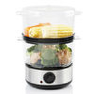 Electric food steamer with stainless steel housing