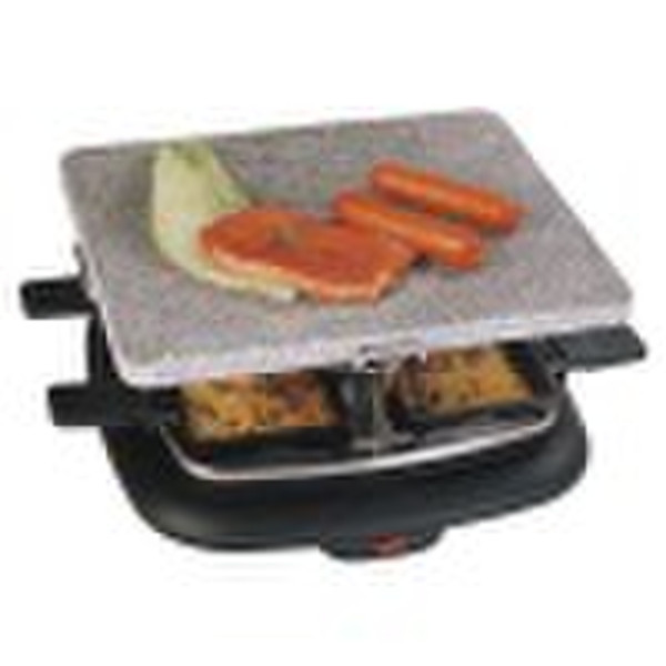 Grill with grill stone for low-fat healthy grillin