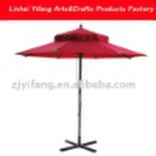 Wooden Umbrella With Double Vent  Umbrella