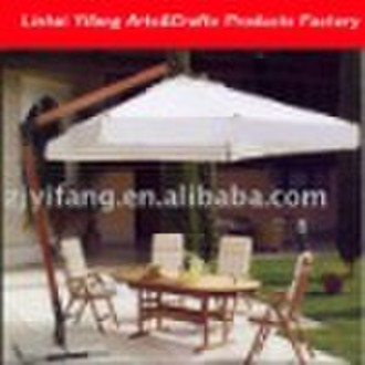 WOODEN HANGING UMBRELLA WITH STEEL BASEWOODEN HANG