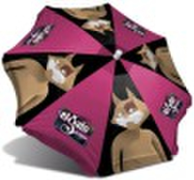 promotional beach umbrella with heat transfer prin