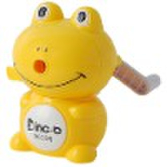 hand-operated pencil sharpener (frog cartoon)