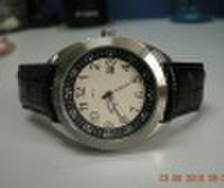 new leather strap stainless steel watch