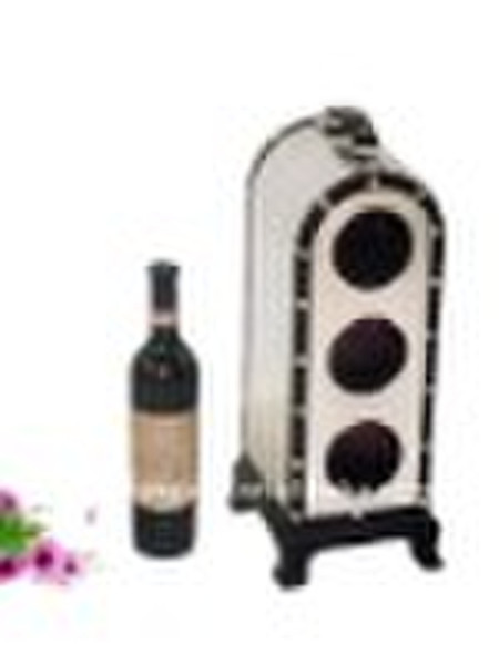 3-bottle wooden wine rack