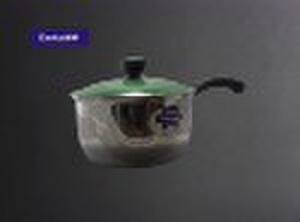 Stainless steel pot with glass lid,single handle