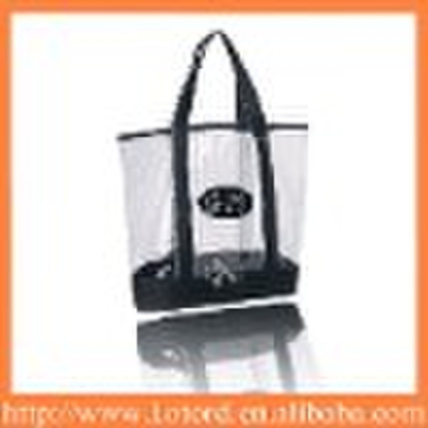 Blue Plastic bag shopping with button closure